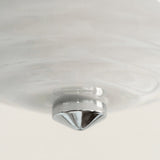 Modern Volume Dome Flush Mount Ceiling Lamp with Chrome Finish and White Glass Shade