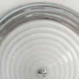 Modern Volume Dome Flush Mount Ceiling Lamp with Chrome Finish and White Glass Shade