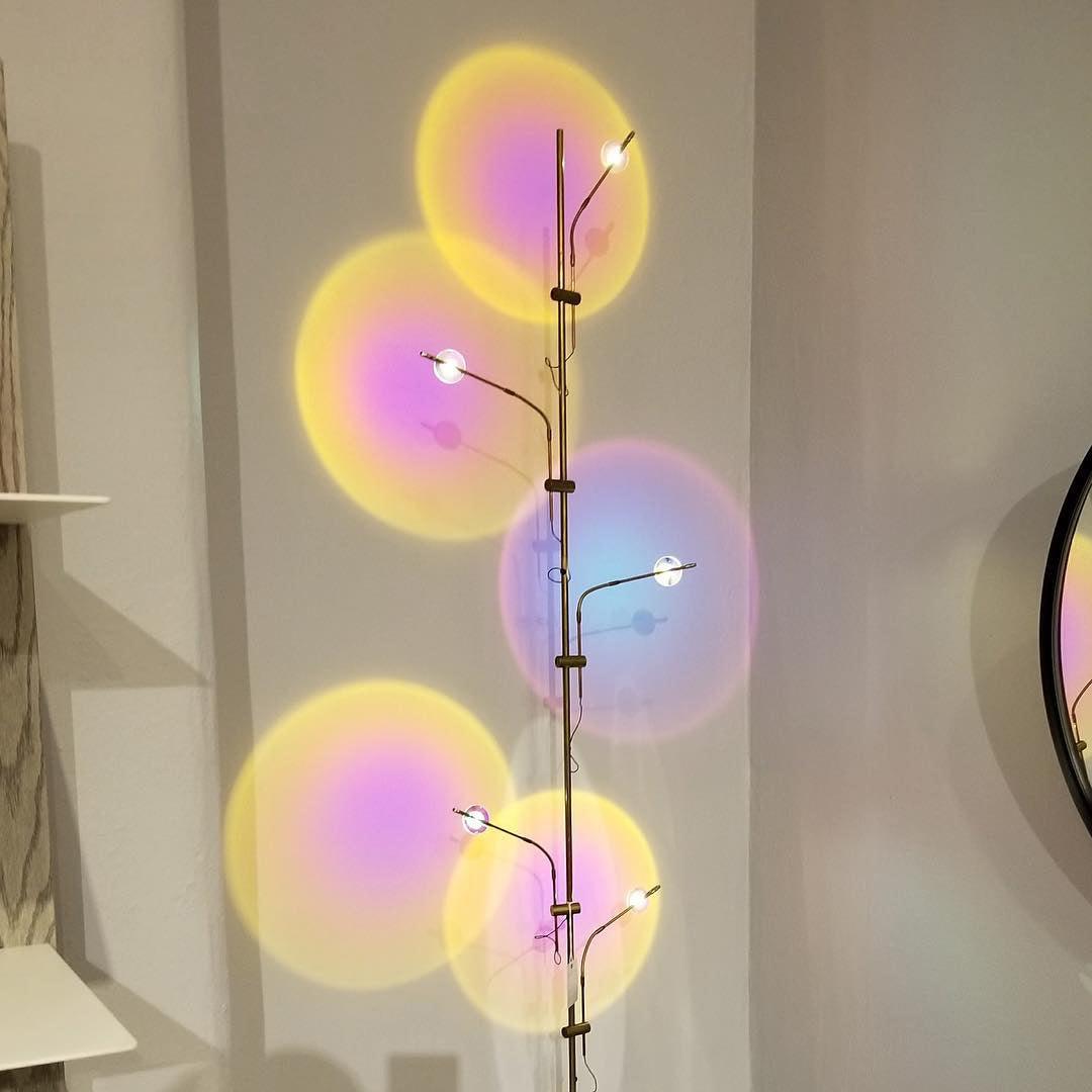 Wa Wa Designer Standing Floor Lamp with Integrated LED and Stainless Steel Accents