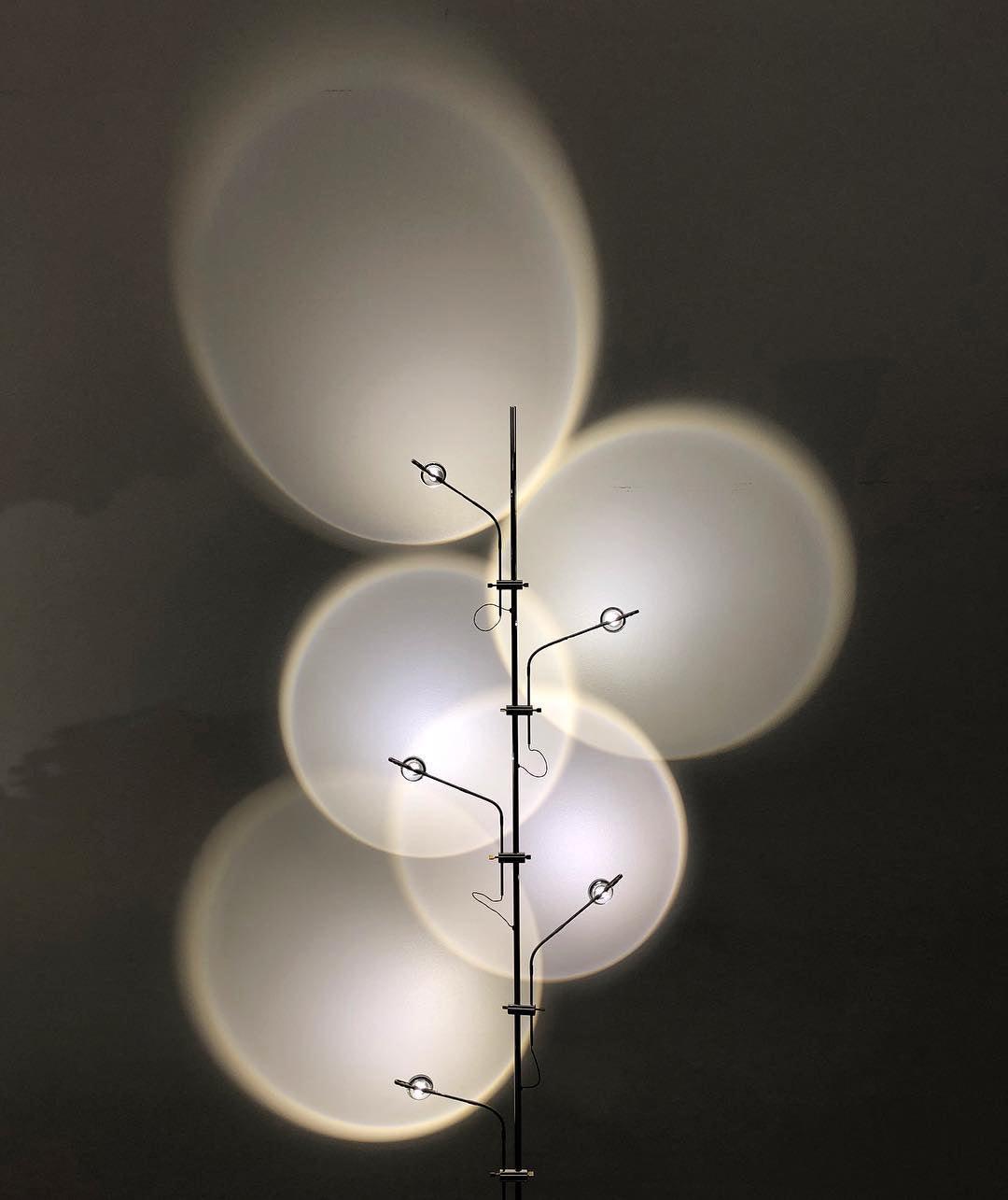 Wa Wa Designer Standing Floor Lamp with Integrated LED and Stainless Steel Accents