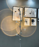 Wa Wa Designer Standing Floor Lamp with Integrated LED and Stainless Steel Accents