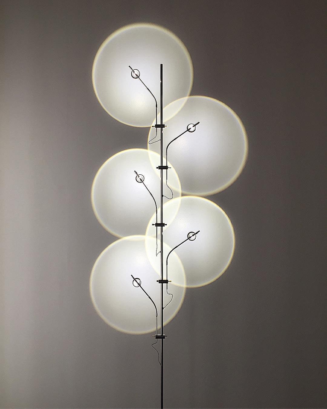 Wa Wa Designer Standing Floor Lamp with Integrated LED and Stainless Steel Accents