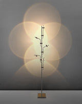 Wa Wa Designer Standing Floor Lamp with Integrated LED and Stainless Steel Accents