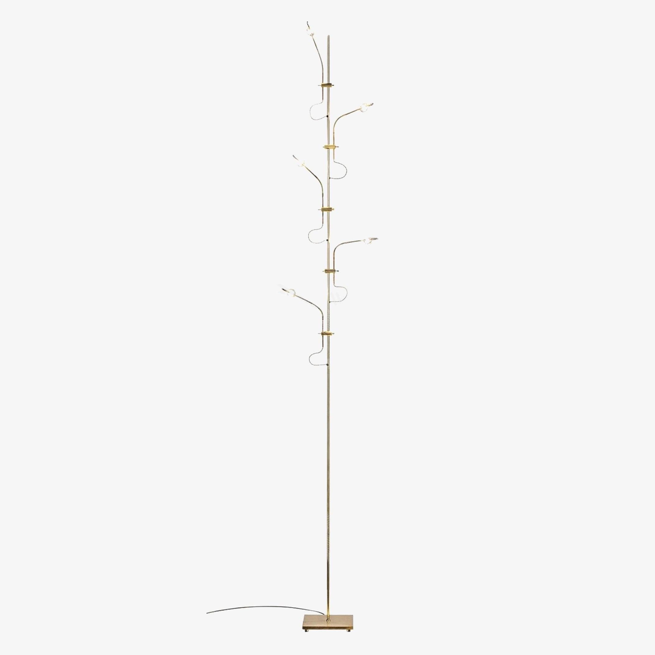 Wa Wa Designer Standing Floor Lamp with Integrated LED and Stainless Steel Accents