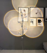 Wa Wa Designer Standing Floor Lamp with Integrated LED and Stainless Steel Accents