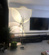 Wa Wa Designer Standing Floor Lamp with Integrated LED and Stainless Steel Accents