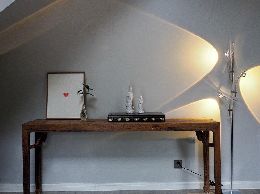 Wa Wa Designer Standing Floor Lamp with Integrated LED and Stainless Steel Accents