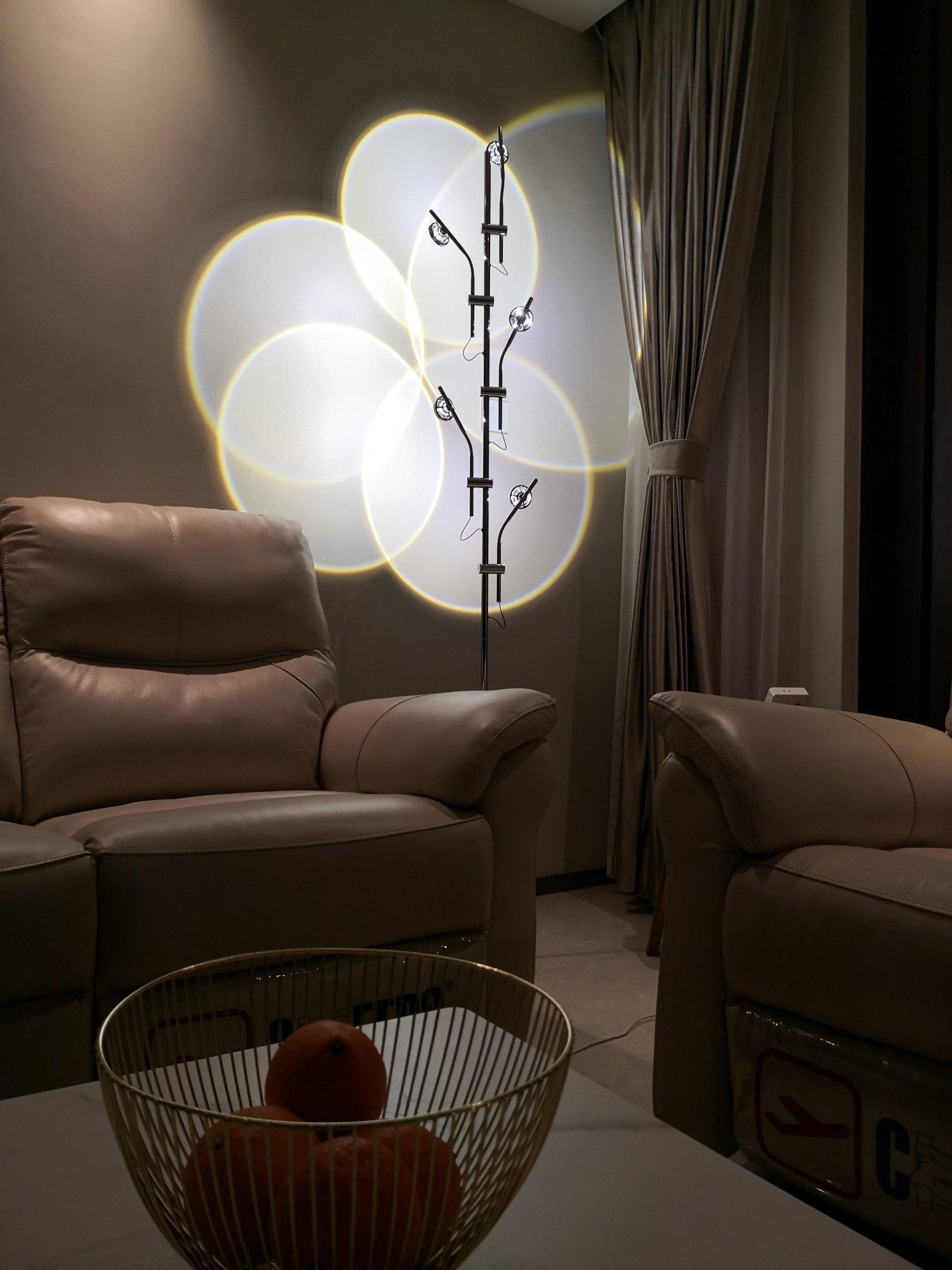 Wa Wa Designer Standing Floor Lamp with Integrated LED and Stainless Steel Accents