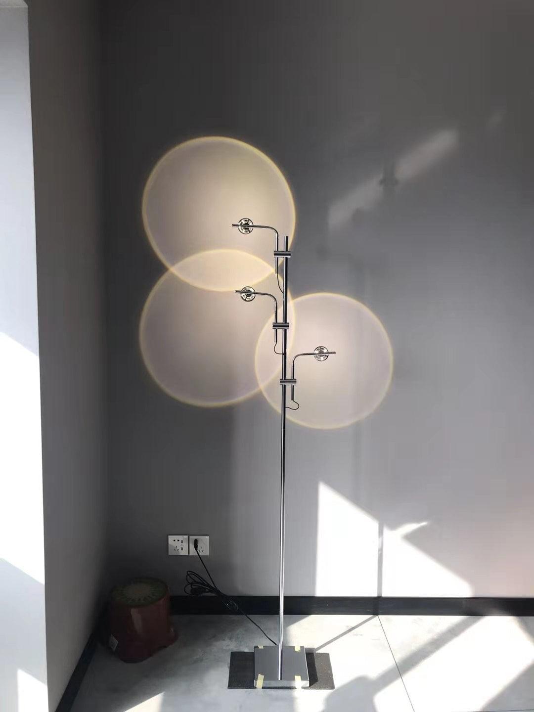 Wa Wa Designer Standing Floor Lamp with Integrated LED and Stainless Steel Accents