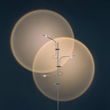 Wa Wa Designer Standing Floor Lamp with Integrated LED and Stainless Steel Accents