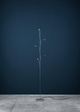 Wa Wa Designer Standing Floor Lamp with Integrated LED and Stainless Steel Accents