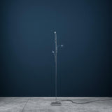 Wa Wa Designer Standing Floor Lamp with Integrated LED and Stainless Steel Accents