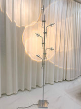 Wa Wa Designer Standing Floor Lamp with Integrated LED and Stainless Steel Accents