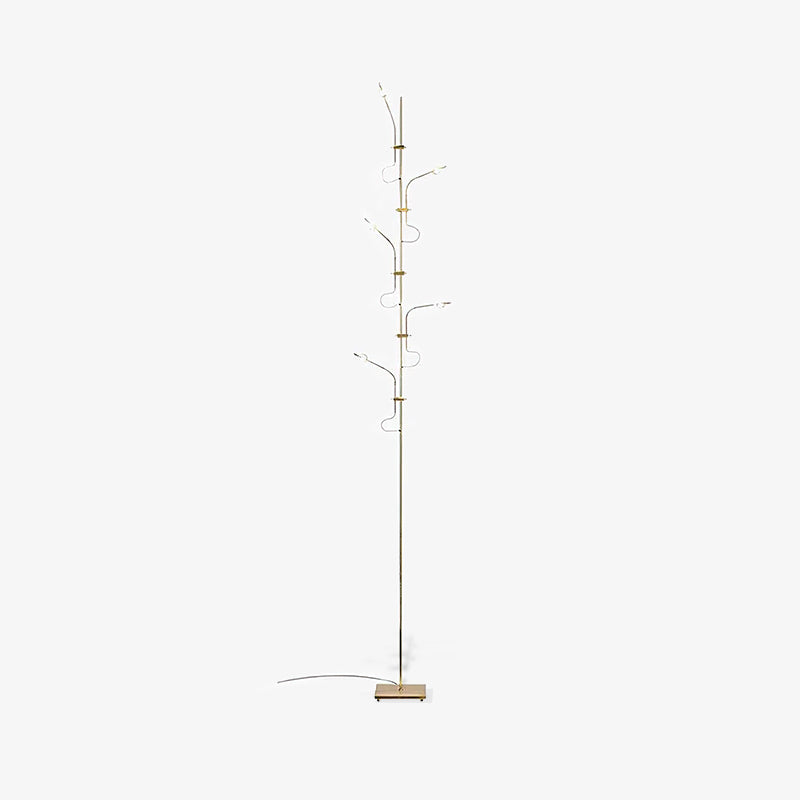 Wa Wa Designer Standing Floor Lamp with Integrated LED and Stainless Steel Accents