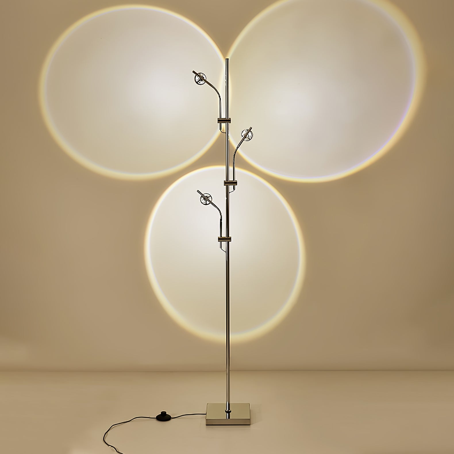 Wa Wa Designer Standing Floor Lamp with Integrated LED and Stainless Steel Accents