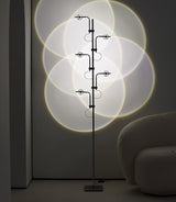 Wa Wa Designer Standing Floor Lamp with Integrated LED and Stainless Steel Accents