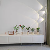 Wa Wa Designer Standing Floor Lamp with Integrated LED and Stainless Steel Accents