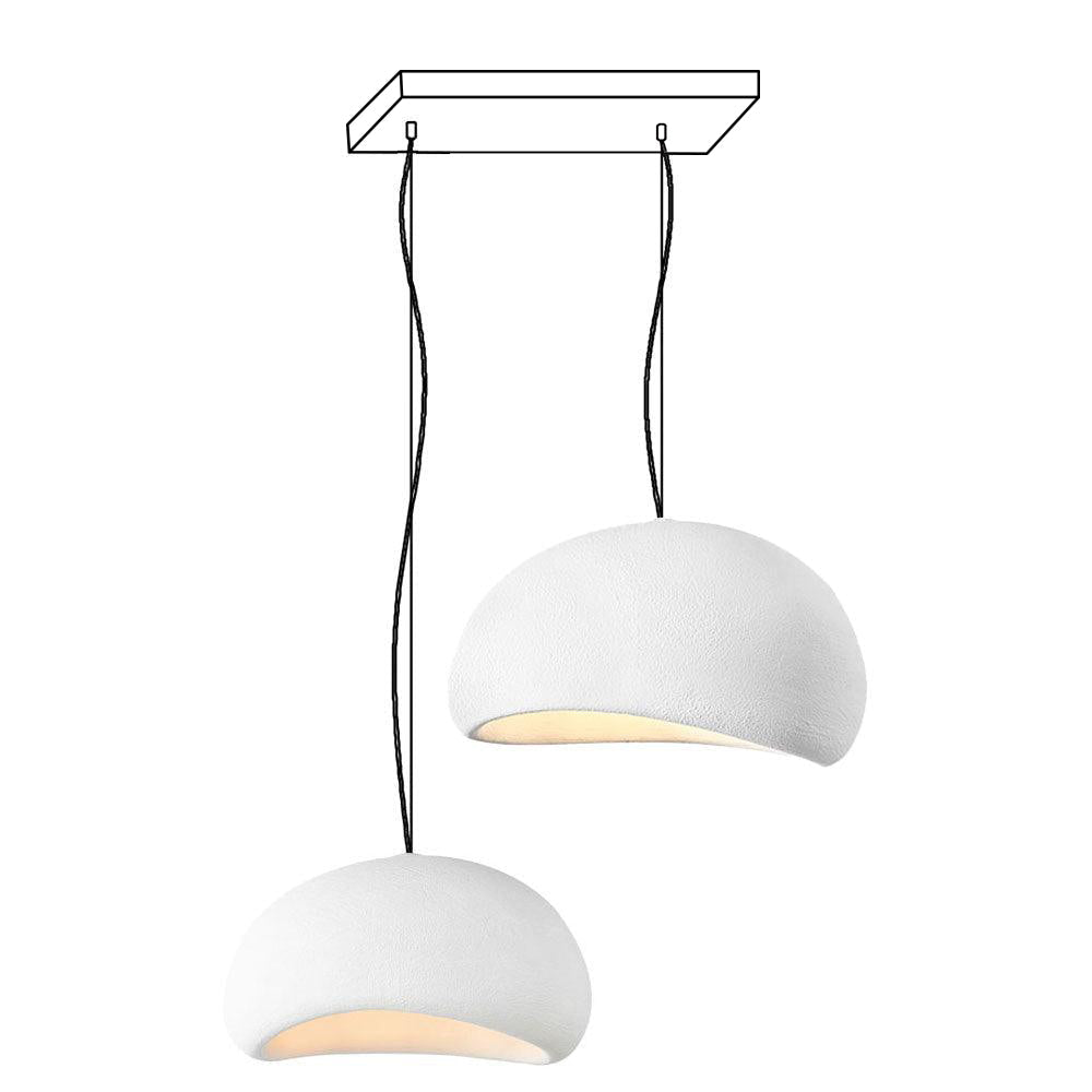 Modern Organic Cloud Chandelier with Rough Texture HDPE Shades and Adjustable Cables