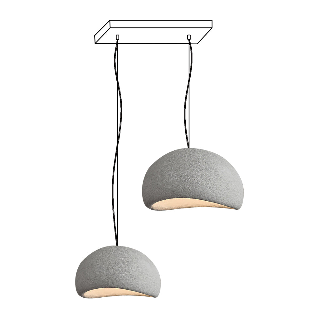 Modern Organic Cloud Chandelier with Rough Texture HDPE Shades and Adjustable Cables