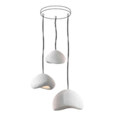 Modern Organic Cloud Chandelier with Rough Texture HDPE Shades and Adjustable Cables