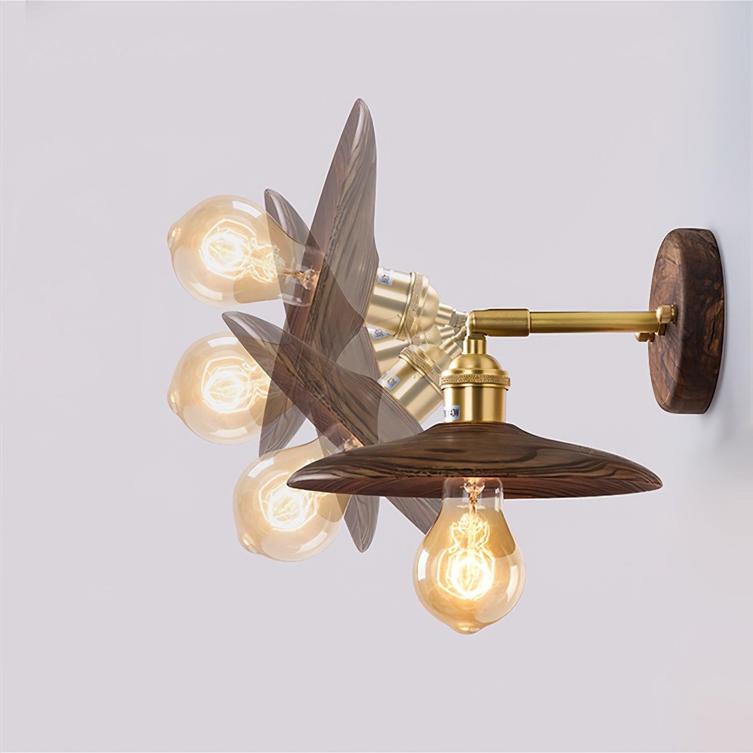 mid-century-modern-walnut-and-brass-flared-sconce-wall-light-for-living-room