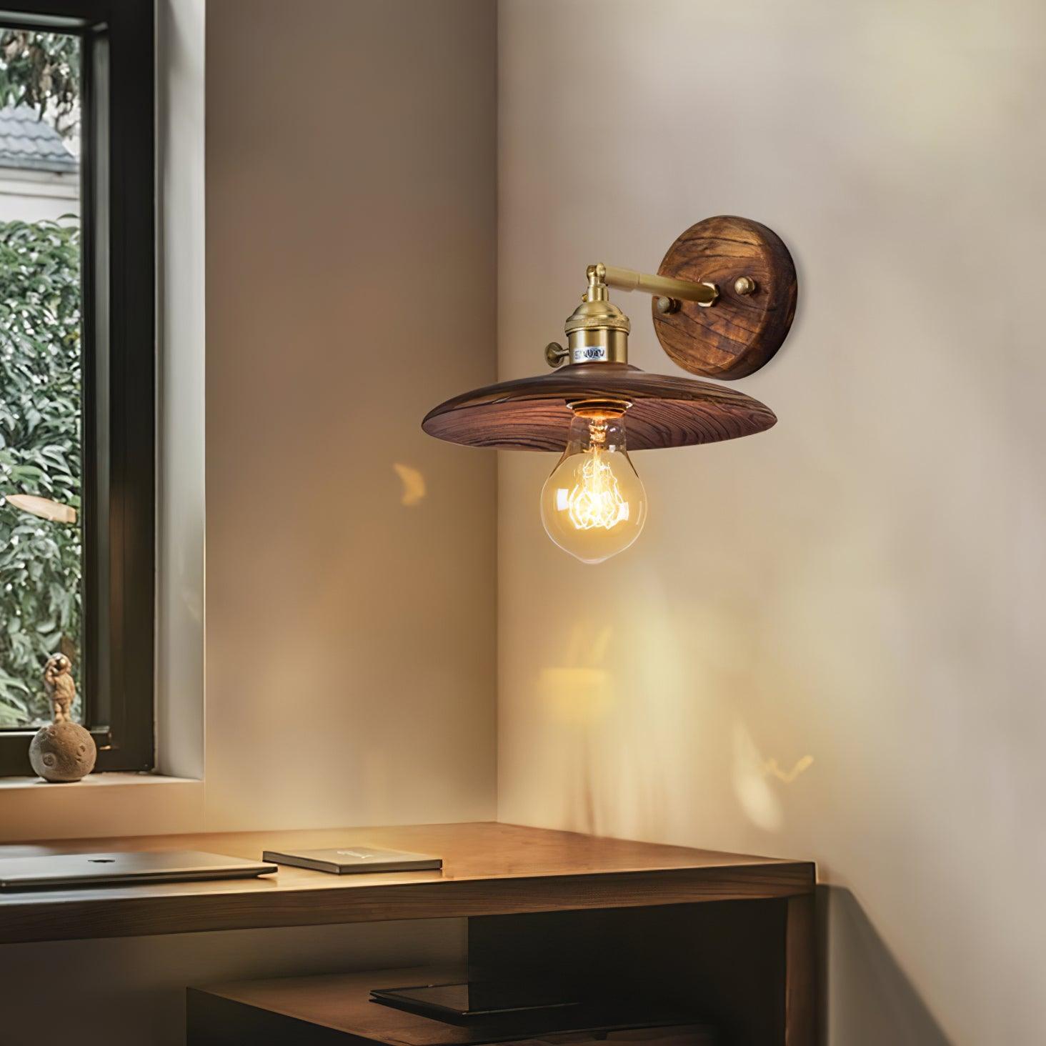 mid-century-modern-walnut-and-brass-flared-sconce-wall-light-for-living-room