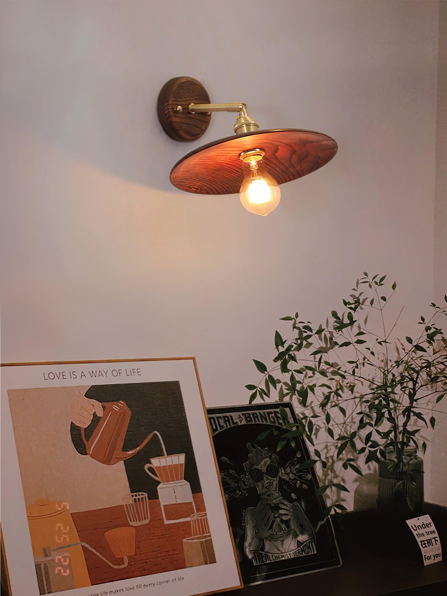 mid-century-modern-walnut-and-brass-flared-sconce-wall-light-for-living-room