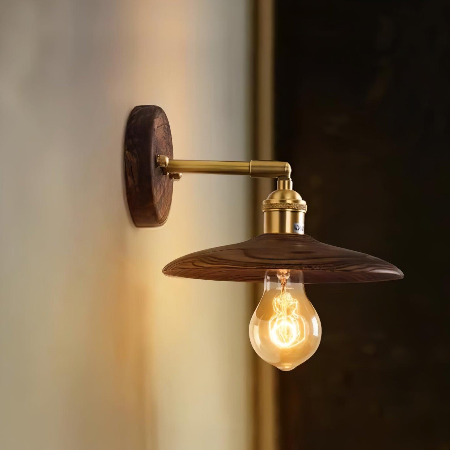 mid-century-modern-walnut-and-brass-flared-sconce-wall-light-for-living-room