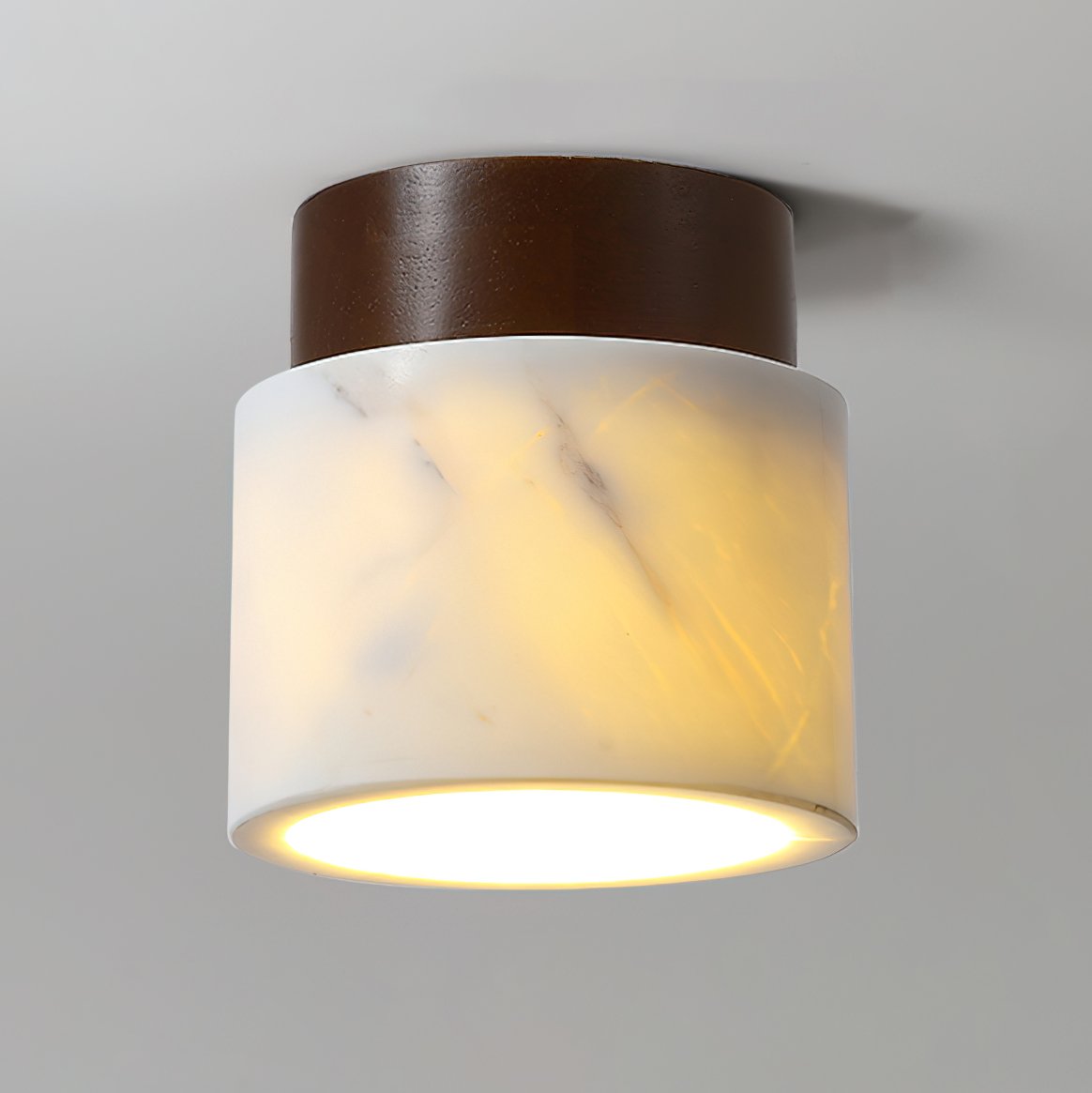 modern-walnut-wood-and-ripple-marble-flush-mount-ceiling-light-with-globe-glass-shade
