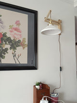 modern-walnut-wood-retractable-wall-sconce-with-pleated-ceramic-shade-and-adjustable-arm