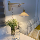 modern-walnut-wood-retractable-wall-sconce-with-pleated-ceramic-shade-and-adjustable-arm