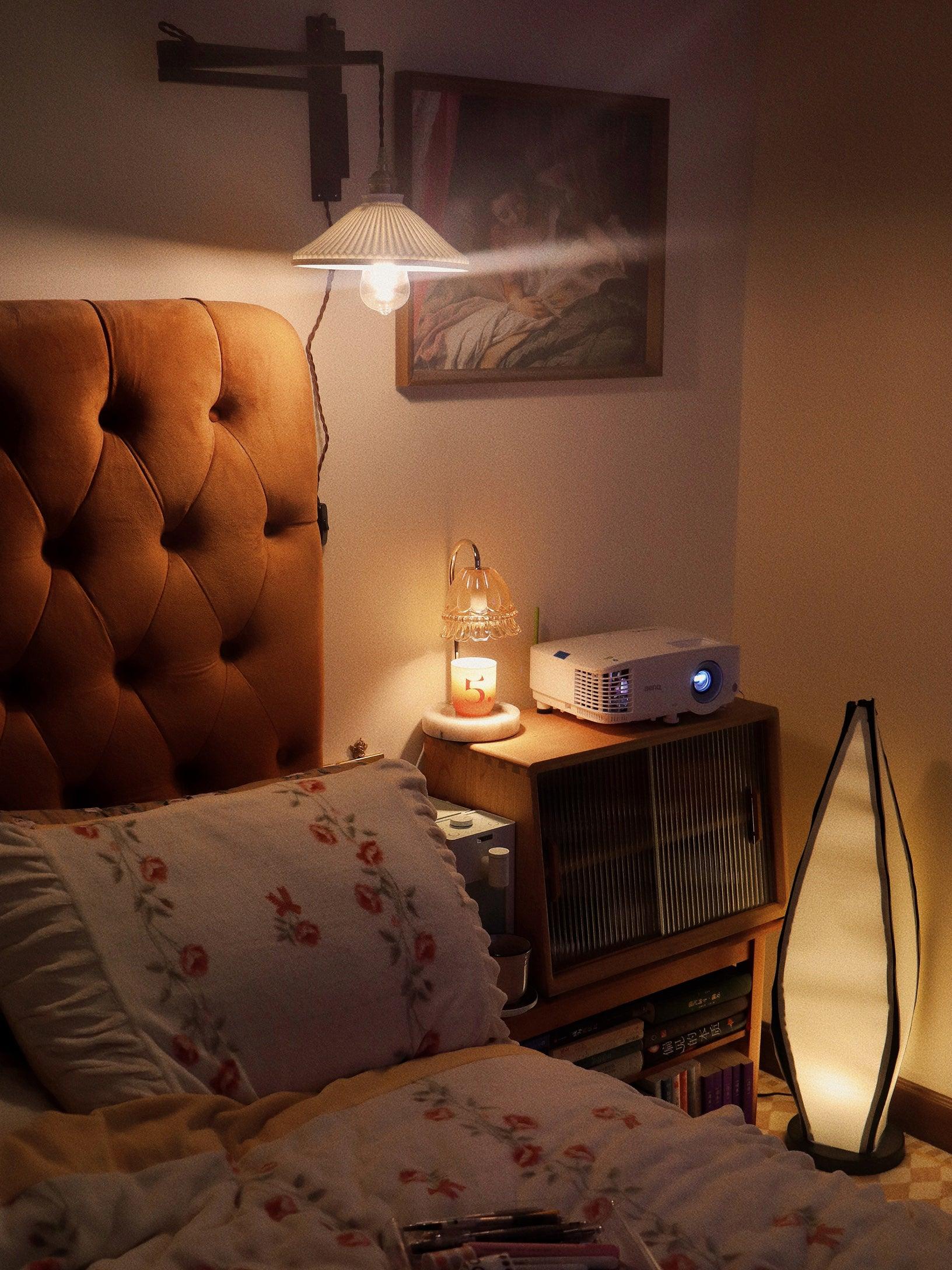 modern-walnut-wood-retractable-wall-sconce-with-pleated-ceramic-shade-and-adjustable-arm