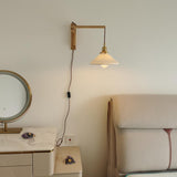 modern-walnut-wood-retractable-wall-sconce-with-pleated-ceramic-shade-and-adjustable-arm