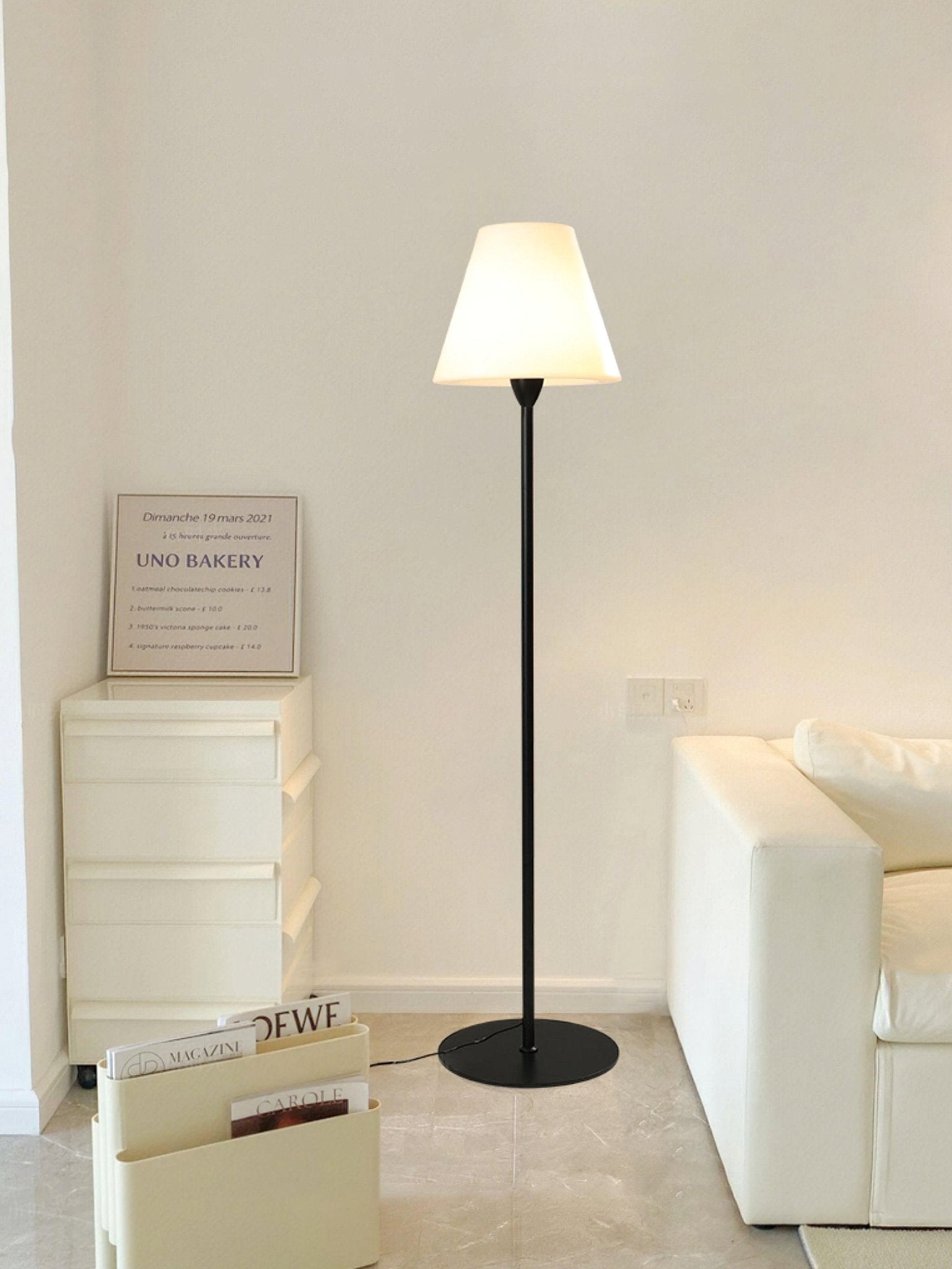Modern Ward Floor Standing Lamp with Metal and Acrylic Shade for Living Room