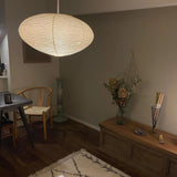Modern Handcrafted Washi Rice Paper Pendant Light 15A Organic Mulberry Paper Ceiling Hanging Lamp