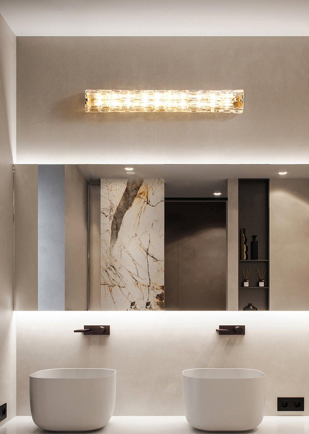 modern-brass-and-water-grained-glass-led-wall-sconce-light-set-of-2