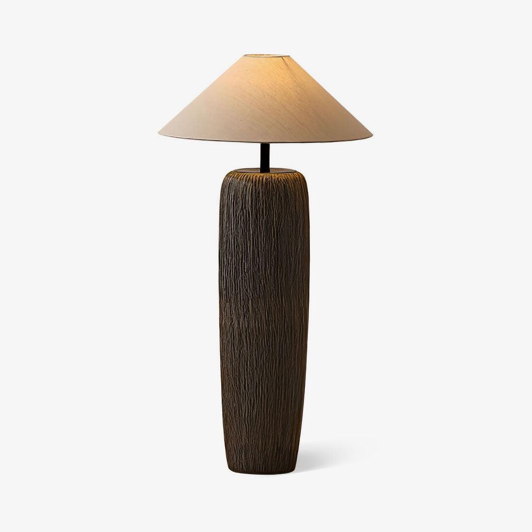 Vintage Weathered Wood Grain Floor Lamp for Reading and Living Room