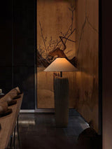 Vintage Weathered Wood Grain Floor Lamp for Reading and Living Room