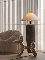Vintage Weathered Wood Grain Floor Lamp for Reading and Living Room