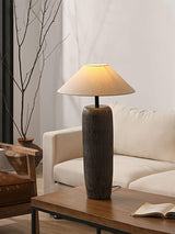 Vintage Weathered Wood Grain Floor Lamp for Reading and Living Room
