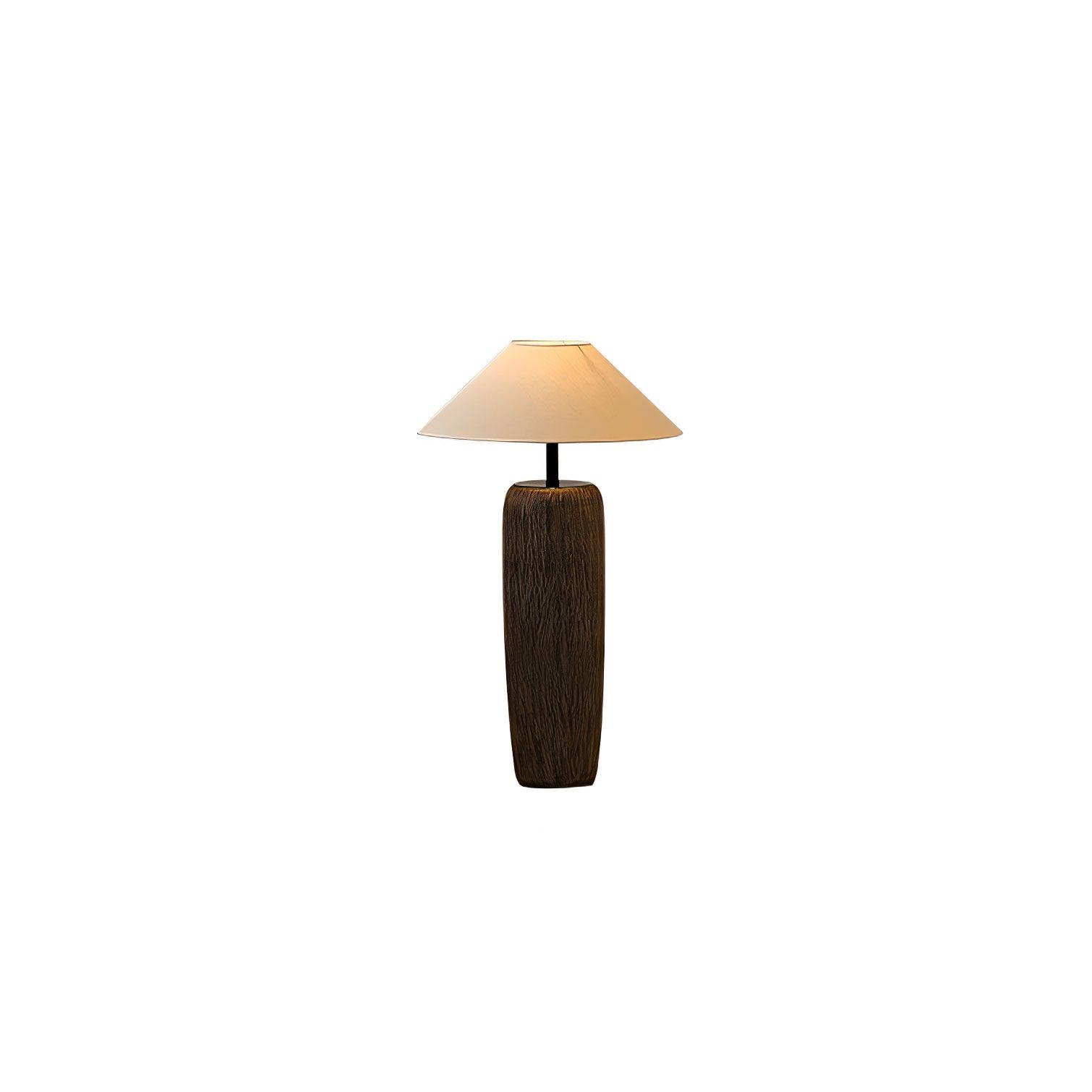 Vintage Weathered Wood Grain Floor Lamp for Reading and Living Room