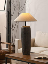 Vintage Weathered Wood Grain Floor Lamp for Reading and Living Room