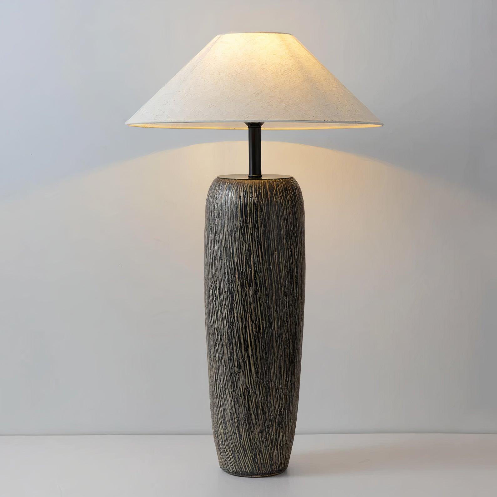 Vintage Weathered Wood Grain Floor Lamp for Reading and Living Room