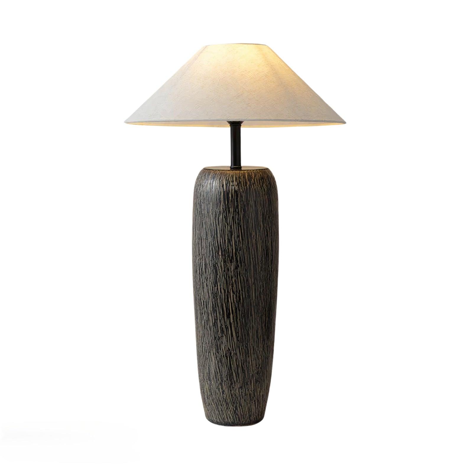 Vintage Weathered Wood Grain Floor Lamp for Reading and Living Room