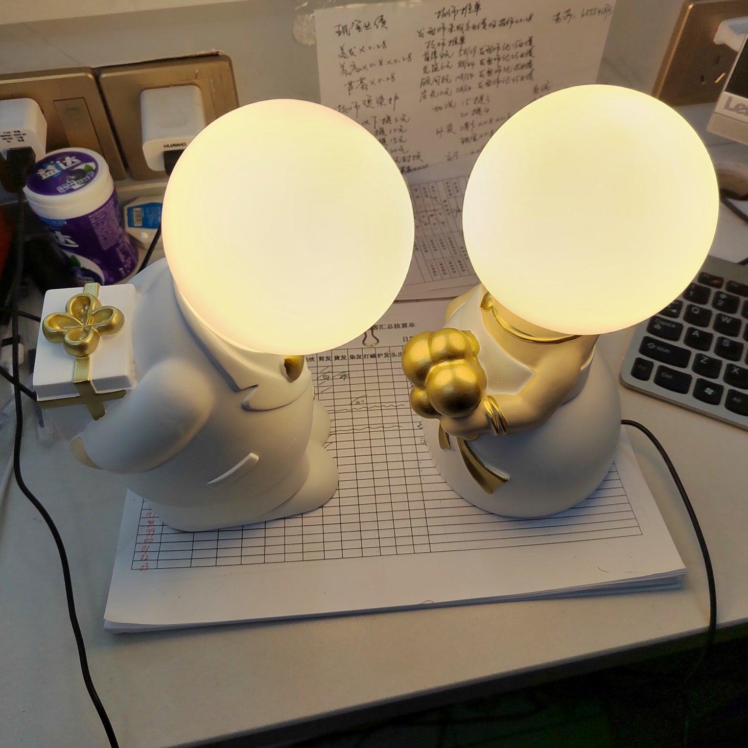 Elegant Baroque Resin Table Lamp for Weddings and Events Decorative LED USB Desk Light