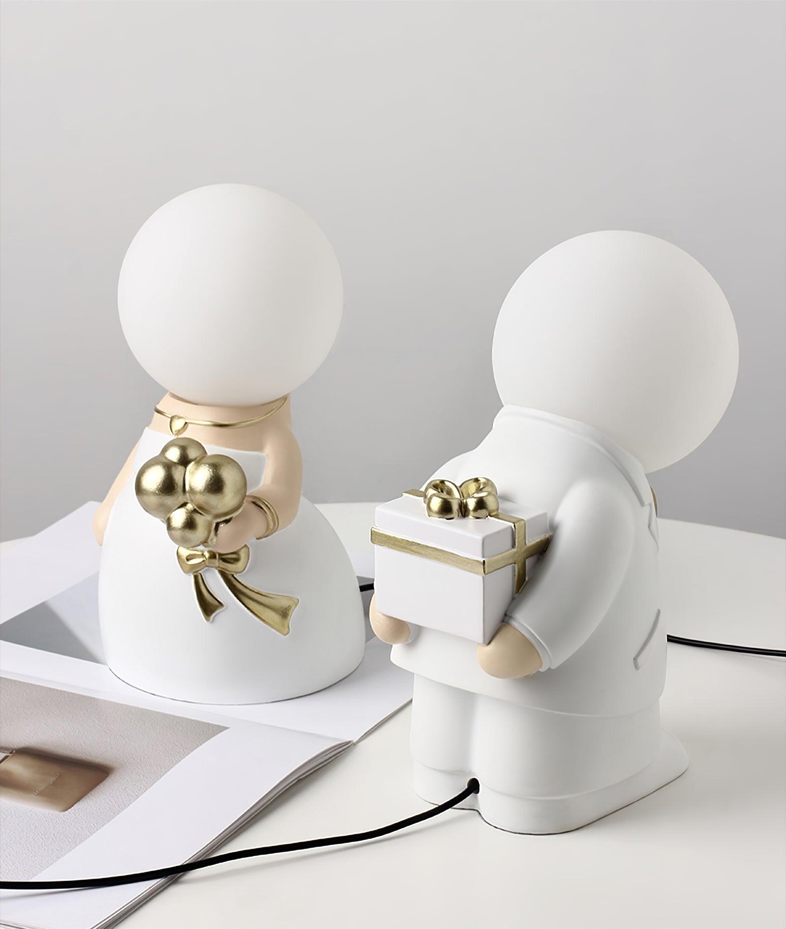 Elegant Baroque Resin Table Lamp for Weddings and Events Decorative LED USB Desk Light