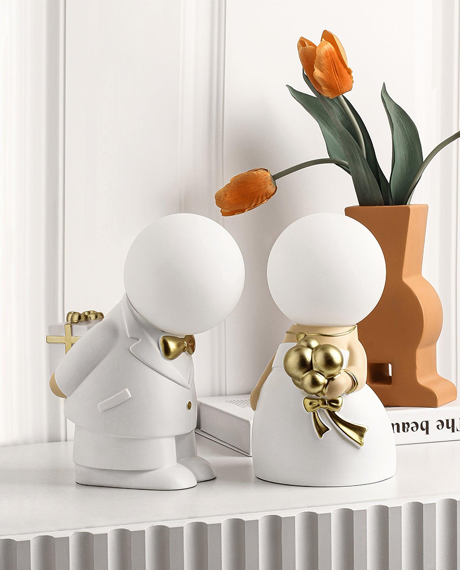Elegant Baroque Resin Table Lamp for Weddings and Events Decorative LED USB Desk Light