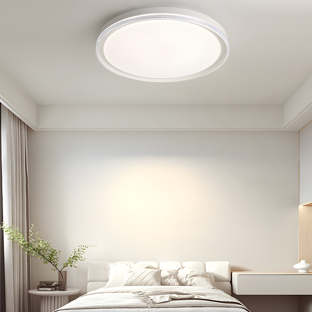 Modern White Acrylic LED Flush Mount Ceiling Light for Bedroom and Living Room