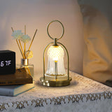 Rechargeable LED Glass Table Lamp Portable Battery Powered Lantern for Bedroom Living Room and Camping