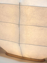 Windsurfing Sculptural Floor Lamp with White Resin Shade and Natural Wood Base